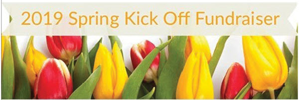 2019 Spring Kick Off Fundraiser heading over tulips